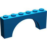 Lego kostka (kostička) most oblouk 1x6x2, modrá (330723)